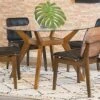 Coaster Furniture Paxton Mid Century Modern Wood Table Base Only Glass Top Sold Separately Nutmeg Brown 122180