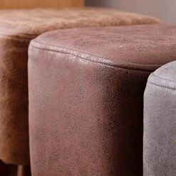 Upholstered Footstool Household Stool Comfortable Technology Cloth Living Room Shoe Bench Solid Wood Legs Bearing 100kg 2 Styles (Color : Brown, Size : 34cm) 14 Upholstered Footstool Household Stool Comfortable Technology Cloth Living Room Shoe Bench Solid Wood Legs Bearing 100kg 2 Styles (Color : Brown, Size : 34cm) -Best Furniture Store 51lhXdjpkfL