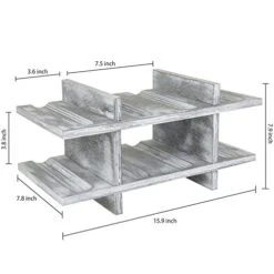 MyGift 8-Bottle Rustic Graywashed Wood Wine Storage Rack 9 MyGift 8-Bottle Rustic Graywashed Wood Wine Storage Rack -Best Furniture Store 51llWhxMYSL