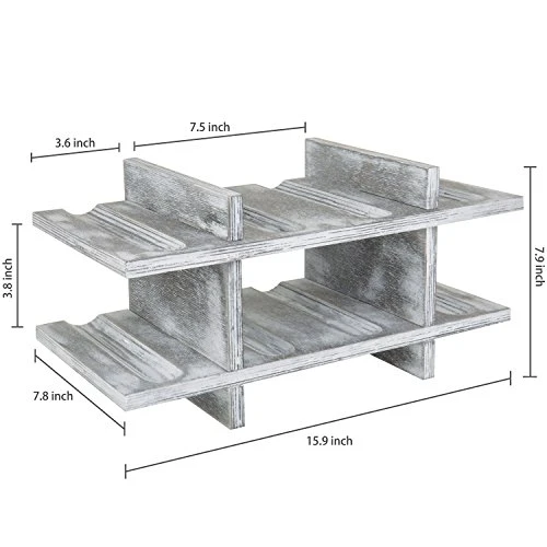 MyGift 8-Bottle Rustic Graywashed Wood Wine Storage Rack 5 MyGift 8-Bottle Rustic Graywashed Wood Wine Storage Rack - Image 5