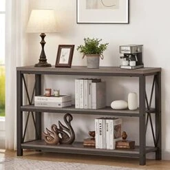 BON AUGURE Industrial Sofa Console Table For Entryway, 3 Tier Foyer Table For Hallway, Rustic Hall Tables Behind Couch (47 Inch, Rustic Brown) 13 BON AUGURE Industrial Sofa Console Table For Entryway, 3 Tier Foyer Table For Hallway, Rustic Hall Tables Behind Couch (47 Inch, Rustic Brown) -Best Furniture Store 51lu L2ksWL. AC