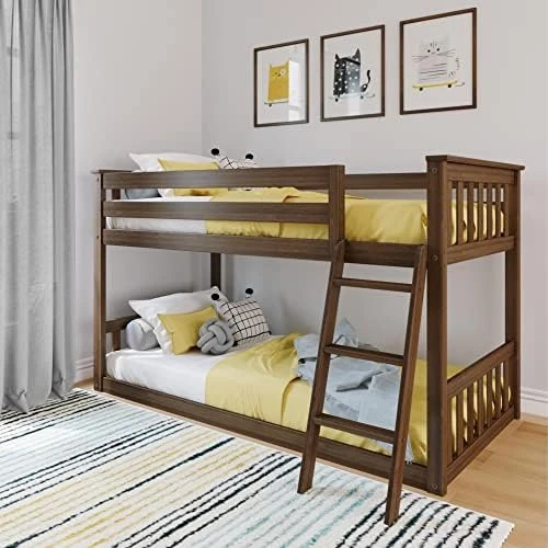 W Bunk Bed, Twin-Over-Twin Wood Bed Frame For Kids, White 6 W Bunk Bed, Twin-Over-Twin Wood Bed Frame For Kids, White - Image 6