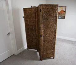 3 Panel Seagrass Room Divider - Brown Wash - Folding Sections - Partition Screen - Hand Woven Abaca - Home Decor -Best Furniture Store 51m6IbnGfPL