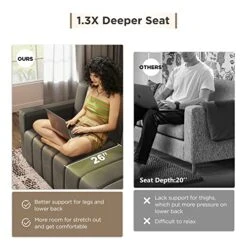 HONBAY Modular Sectional Sofa U Shaped Couch With Reversible Chaise Oversized Modular Sofa With Ottoman, Dark Grey -Best Furniture Store 51mCovOoaqL