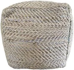 NOORI Home - 100% Handmade And Handcrafted Callum Square Beanie Pouf Ottoman Footrest - Beige - 18x18x18 - Livingroom, Bedroom, Nursery, Kids Room, Play Room -Best Furniture Store 51mDinBKayL. AC