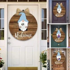 MatureGirl Pieces Hanger Door With Sign For Seasonal Front Interchangeable Holiday Welcome Decoration & Hangs Large Stained Glass Window Hangings (As Shows, One Size) -Best Furniture Store 51mSgX0z0GL