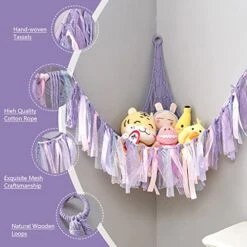 Toy Hammock For Stuffed Animals, Stuffed Animal Toy Storage Hammock Corner Hanging Net Decor For Nursery Playroom Bedroom Kids Room ​ -Best Furniture Store 51mWdrSuXkL