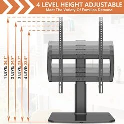 Universal Swivel TV Stand/Base Table Top TV Stand 27 To 60 Inch TVs 80 Degree Swivel, 4 Level Height Adjustable, Heavy Duty Tempered Glass Base, Holds Up To 99lbs Screens, HT04B-001 9 Universal Swivel TV Stand/Base Table Top TV Stand 27 To 60 Inch TVs 80 Degree Swivel, 4 Level Height Adjustable, Heavy Duty Tempered Glass Base, Holds Up To 99lbs Screens, HT04B-001 -Best Furniture Store 51mbqxbPrJL