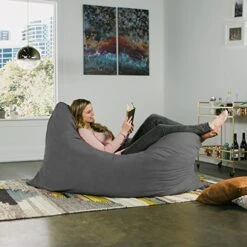 Jaxx Pillow Saxx 5.5-Foot - Huge Bean Bag Floor Pillow And Lounger, Charcoal 17 Jaxx Pillow Saxx 5.5-Foot - Huge Bean Bag Floor Pillow And Lounger, Charcoal -Best Furniture Store 51mpO6uCStL