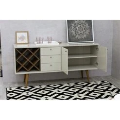 Manhattan Comfort Utopia Sideboard Buffet Stand, Off Off White And Maple Cream -Best Furniture Store 51mpzI3qIKL