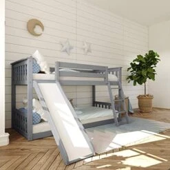 W Bunk Bed, Twin-Over-Twin Wood Bed Frame For Kids, White 26 W Bunk Bed, Twin-Over-Twin Wood Bed Frame For Kids, White -Best Furniture Store 51muKTUb0ML. AC
