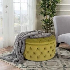 Homebeez Round Velvet Storage Ottoman, Button Tufted Footrest Stool Coffee Table For Living Room (Grey) 27 Homebeez Round Velvet Storage Ottoman, Button Tufted Footrest Stool Coffee Table For Living Room (Grey) -Best Furniture Store 51n1Mr6LcvL. AC