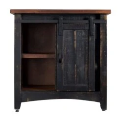 32" Farmhouse Wood Sliding Barn Door Accent Chest In Black -Best Furniture Store 51n37jEzSkL