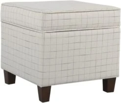 Homepop Home Decor | K7342-F2067 | Classic Square Storage Ottoman With Lift Off Lid | Ottoman With Storage For Living Room & Bedroom, Cream Woven -Best Furniture Store 51nEvokhgL. AC