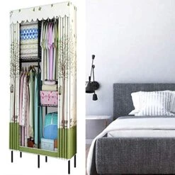 N/A Simple Wardrobe Assembly Nonwoven Dustproof Proof Bedroom Storage Organizer Zipper Clothing Closet For Home Furniture -Best Furniture Store 51nOEHRNHYL