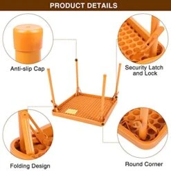 RedSwing Kids Folding Card Table, Portable 2ft Square Table For Toddlers With Stable Lock Design, Indoor Outdoor Childrens Activity Table For Playing Dining Drawing