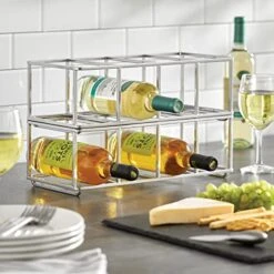 MDesign Stackable, Metal Geometric Free-Standing Water Bottle And Wine Rack Storage Organizer For Kitchen Countertops, Pantry, Fridge - Holds 8 Bottles - 2 Pack - Chrome 10 MDesign Stackable, Metal Geometric Free-Standing Water Bottle And Wine Rack Storage Organizer For Kitchen Countertops, Pantry, Fridge - Holds 8 Bottles - 2 Pack - Chrome -Best Furniture Store 51nnEzjMUeL