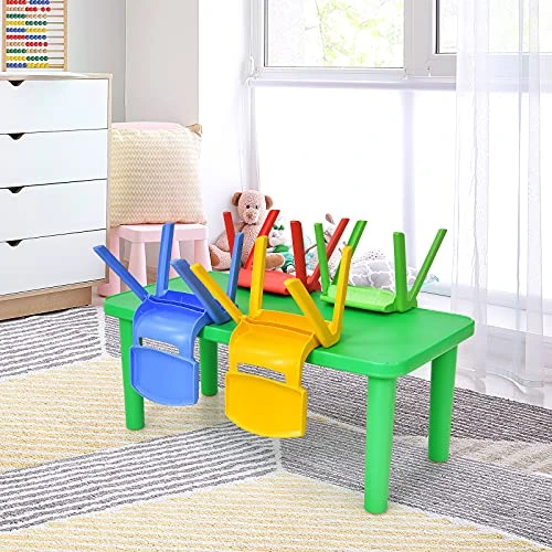Costzon Kids Chairs, Stackable Plastic Learn And Play Chair For School Home Play Room, Colorful Chairs For Toddlers, Boys, Girls (Multicolor, 4 Chairs) 5 Costzon Kids Chairs, Stackable Plastic Learn And Play Chair For School Home Play Room, Colorful Chairs For Toddlers, Boys, Girls (Multicolor, 4 Chairs) - Image 5