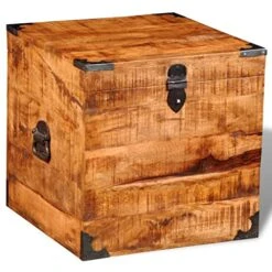 Storage Chest Cubic Rough Mango Wood G, Weight - 35.6 Lbs