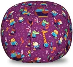 Ambesonne Zebra Print Storage Toy Bag Chair, Striped Zebra Animal Print Nature Wildlife Inspired Simplistic Illustration, Stuffed Animal Organizer Washable Bag, Small Size, White Charcoal -Best Furniture Store 51oY5MkjbHL. AC