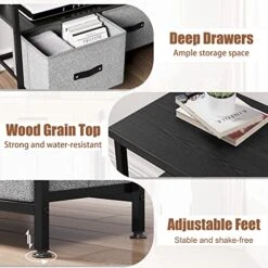 Amyove Dresser TV Stand, Entertainment Center With Storage, 55 Inch TV Stand For Bedroom Small TV Stand Dresser With Drawers And Shelves, TV & Media Console Table Furniture For Living Room, Grey -Best Furniture Store 51p7lx1xpdL