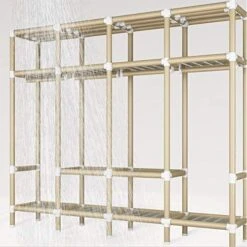 N/A Detachable Wardrobe Steel Frame Thicken Bold Double Folding Full Hanging Fabric Simple Storage Economy Cloth Wardrobe 8 N/A Detachable Wardrobe Steel Frame Thicken Bold Double Folding Full Hanging Fabric Simple Storage Economy Cloth Wardrobe -Best Furniture Store 51pVnqW04QL