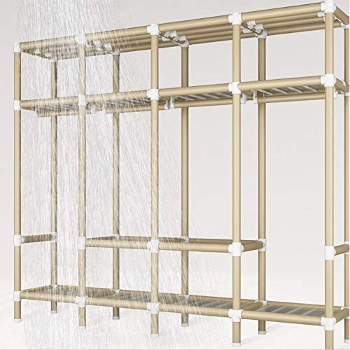 N/A Detachable Wardrobe Steel Frame Thicken Bold Double Folding Full Hanging Fabric Simple Storage Economy Cloth Wardrobe 4 N/A Detachable Wardrobe Steel Frame Thicken Bold Double Folding Full Hanging Fabric Simple Storage Economy Cloth Wardrobe - Image 4