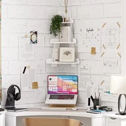 RiverRidge Kids Wall Corner Ladder Shelf, White -Best Furniture Store 51pjL2fh3ZL