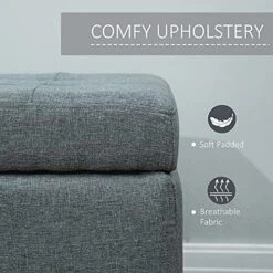 HOMCOM 51 Large Tufted Linen Fabric Ottoman Storage Bench With Soft Close Top - Heather Grey 10 HOMCOM 51 Large Tufted Linen Fabric Ottoman Storage Bench With Soft Close Top - Heather Grey -Best Furniture Store 51poV1YLkJL