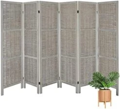 6 Panel Room Divider, Wood Room Divider Temporary Wall, Extra Wide Folding Room Dividers And Privacy Screens, Dividers For Bedroom Studio Apartment Dorm(White) -Best Furniture Store 51qHfdgj0NL. AC