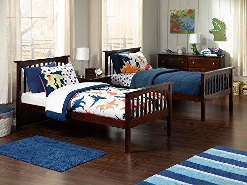 AFI, Columbia Ladder Bunk Bed, Twin Over Twin With Twin Size Trundle And Attachable USB Charger, Walnut 2 AFI, Columbia Ladder Bunk Bed, Twin Over Twin With Twin Size Trundle And Attachable USB Charger, Walnut - Image 2