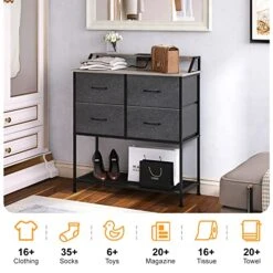 Dresser For Bedroom - Fabric Dresser TV Stand With Charging Station, Drawer Dresser Organizer With Wood Top Sturdy Steel Frame, Extra Deep Drawer Storage Tower For Closet Living Room Entryway -Best Furniture Store 51qPfbOyb5L
