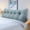 Ergonomics Headboard For Full Size Bed, Button Tufted Padded Headboards, Portable Dorm Room Head Boards No Need To Assembly Grey Linen