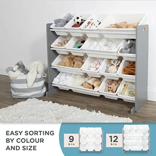 Humble Crew Kids Wood Table And 4 Chair Set, Grey & Supersized Wood Toy Storage Organizer, Extra Large, Grey/White 5 Humble Crew Kids Wood Table And 4 Chair Set, Grey & Supersized Wood Toy Storage Organizer, Extra Large, Grey/White - Image 5