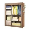 N/A Minimalist Reinforced Large Wardrobe Non Woven Foldable Portable Clothing Storage Cabinet Dustproof Cloth Closet