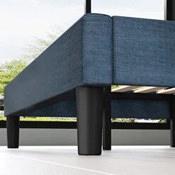 INUS Omkaram Upholstered Platform Bed Frame / Mattress Foundation / Wood Slat Support / No Box Spring Needed / Easy Assembly, Queen -Best Furniture Store 51rPtixfhYS