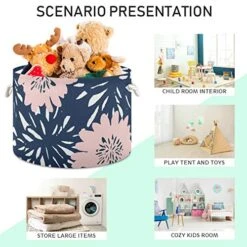 ALAZA Round Storage Basket Bin Abstract Pink Flowers Collapsible Waterproof Laundry Hamper Baby Nursery Basket Organizer With Handles For Bedroom Closet Toys Gifts 7 ALAZA Round Storage Basket Bin Abstract Pink Flowers Collapsible Waterproof Laundry Hamper Baby Nursery Basket Organizer With Handles For Bedroom Closet Toys Gifts -Best Furniture Store 51rlV5MZT1L