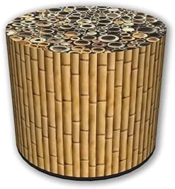 ZTOZZ Round Pouf Indoor - Printed Ottoman Foot Stool For Dining, Living Room Or Bedroom With Removable Cover - Platan Print -Best Furniture Store 51rlq1PSI6S. AC