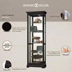 Howard Miller Brantley II Curio Cabinet 680-672 – Black Satin Finish, Vertical Home Decor, Four Glass Shelves, Five Level Display Case, No Reach Light, Sliding Doors 13 Howard Miller Brantley II Curio Cabinet 680-672 – Black Satin Finish, Vertical Home Decor, Four Glass Shelves, Five Level Display Case, No Reach Light, Sliding Doors -Best Furniture Store 51roDvHKgZL