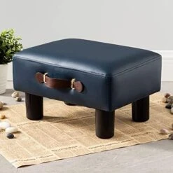 Small Foot Stool With Handle, Brown Faux Leather Short Foot Stool Rest, Rectangle Storage Foot Stools Ottoman With Plastic Legs, Padded Footstool Small Step Stool For Living Room, Office, Desk, Patio 16 Small Foot Stool With Handle, Brown Faux Leather Short Foot Stool Rest, Rectangle Storage Foot Stools Ottoman With Plastic Legs, Padded Footstool Small Step Stool For Living Room, Office, Desk, Patio -Best Furniture Store 51sDN0apSBL. AC