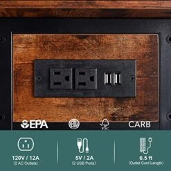 Yoobure End Table With Charging Station, Flip Top Side Table With USB Ports And Outlets, Sofa Couch Table Bedside Table For Living Room Bedroom, Narrow Nightstand With Storage Shelves For Small Space 12 Yoobure End Table With Charging Station, Flip Top Side Table With USB Ports And Outlets, Sofa Couch Table Bedside Table For Living Room Bedroom, Narrow Nightstand With Storage Shelves For Small Space -Best Furniture Store 51sV1OUjyYL