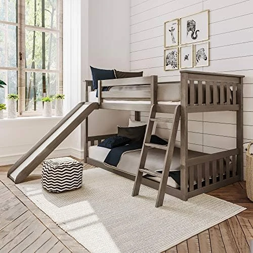 W Bunk Bed, Twin-Over-Twin Wood Bed Frame For Kids, White 7 W Bunk Bed, Twin-Over-Twin Wood Bed Frame For Kids, White - Image 7