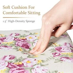 Vanity Stool Wood Dressing Padded Chair Makeup Piano Seat Make Up Bench W/Rose Cushion (Black) 7 Vanity Stool Wood Dressing Padded Chair Makeup Piano Seat Make Up Bench W/Rose Cushion (Black) -Best Furniture Store 51sgSLEMpZL