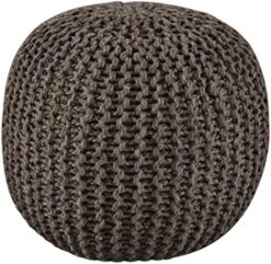Signature Design By Ashley Latricia Round Knitted Pouf Ottoman, 17 X 17 Inches, Black & White -Best Furniture Store 51sn6ZBIa0L. AC