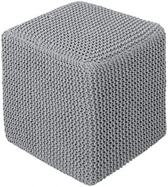 Christopher Knight Home Scott Knitted Foot Stool, Light Gray 7 Christopher Knight Home Scott Knitted Foot Stool, Light Gray - Image 7