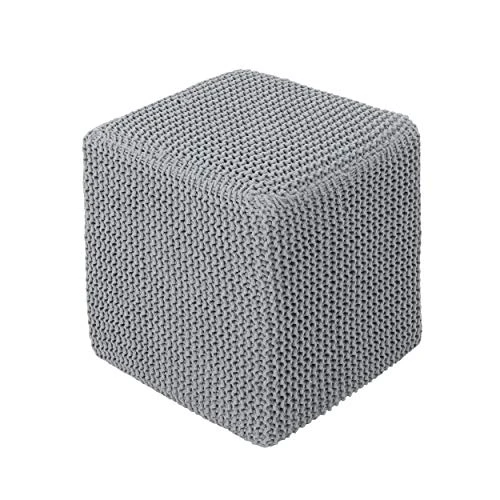 Christopher Knight Home Scott Knitted Foot Stool, Light Gray 1 Christopher Knight Home Scott Knitted Foot Stool, Light Gray