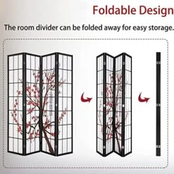 Room Divider 6Ft Folding Privacy Divider 4 Panel Portable Room Seperating Chinese Style Dividers Japanese Screen Wall Divider Wood Divider Tall Freestanding Partition Screen, White 8 Room Divider 6Ft Folding Privacy Divider 4 Panel Portable Room Seperating Chinese Style Dividers Japanese Screen Wall Divider Wood Divider Tall Freestanding Partition Screen, White -Best Furniture Store 51tGeOojNpL
