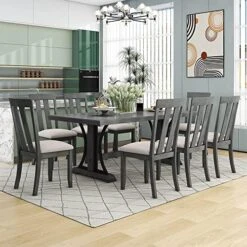Mojay 6-Piece Rectangular Espresso Wood Dining Table Set With 4 Upholstered Chairs And Bench For Kitchen And Dining Room 23 Mojay 6-Piece Rectangular Espresso Wood Dining Table Set With 4 Upholstered Chairs And Bench For Kitchen And Dining Room -Best Furniture Store 51tT cCQL. AC