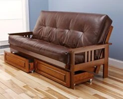 Toronto Futon Set Frame And Mattress Full Size Wood Finish W/ 8 Inch Innerspring Matt Includes Choice To Add Drawers Sofa Bed Couch Sleeper (Frame, Matt And Drawers Set, Azure) -Best Furniture Store 51tURdSeBCL. AC