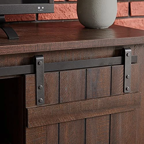 RICHSEAT Modern Farmhouse Wood TV Stand For TVs Up To 60 Inch, Home Living Room Storage Table TV Stands Cabinet Doors And Shelves Entertainment Center, Dark Brown 2 RICHSEAT Modern Farmhouse Wood TV Stand For TVs Up To 60 Inch, Home Living Room Storage Table TV Stands Cabinet Doors And Shelves Entertainment Center, Dark Brown - Image 2